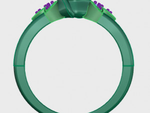 ring rose flower with stones 11 3D 모델