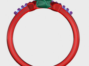 ring rose flower with stones 13 3D Model