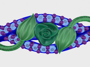 ring rose flower with stones 14 3D Model