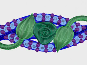 ring rose flower with stones 14 3D Model