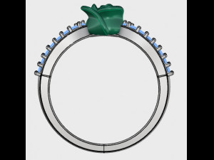 ring rose flower with stones 15 Model 3D