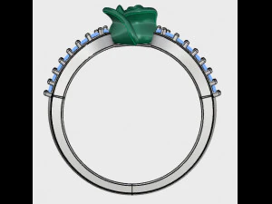 ring rose flower with stones 15 3D Model