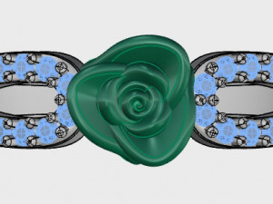 ring rose flower with stones 15 Model 3D