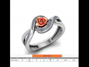 ring rose flower with stones 16 3D मॉडल