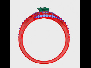 ring rose flower with stones 16 3D मॉडल