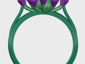 ring rose flower with stones 17 3D मॉडल