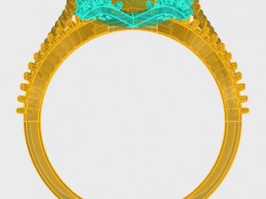 ring rose flower with stones 18 3Dモデル