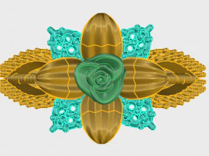 ring rose flower with stones 18 3D Model