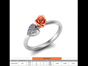 ring rose flower with stones 20 3D Modell