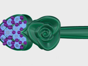 ring rose flower with stones 20 3D Modell