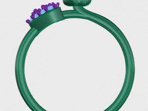 ring rose flower with stones 20 3D Modell