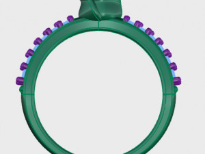 ring rose flower with stones 21 3D Model
