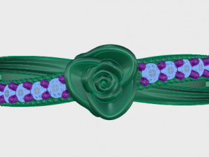 ring rose flower with stones 22 Model 3D