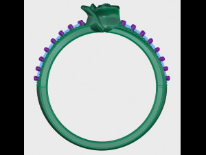 ring rose flower with stones 22 Model 3D