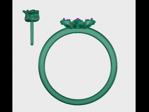 ring rose flower with stones 23 3Dモデル