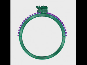 ring rose flower with stones 24 3D Модель