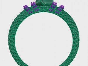 ring rose flower with stones 25 3D Model