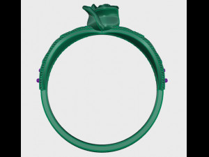 ring rose flower with stones 27 3D Model