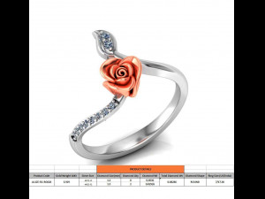 ring rose flower with stones 28 Modelo 3D