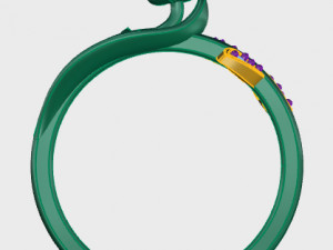 ring rose flower with stones 30 Model 3D