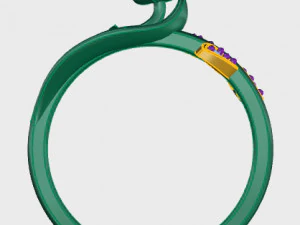 ring rose flower with stones 30 3D Model