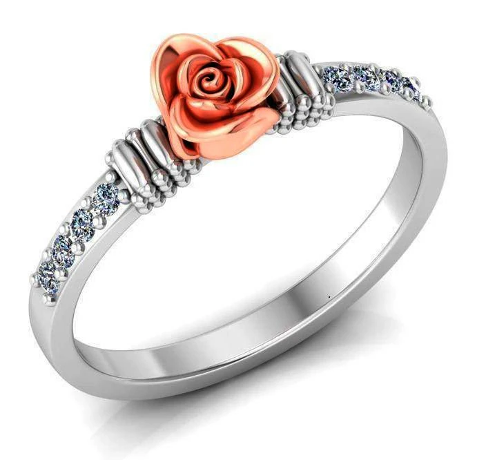 ring rose flower with stones 31 3D Model .c4d .max .obj .3ds .fbx .stl .blend 
