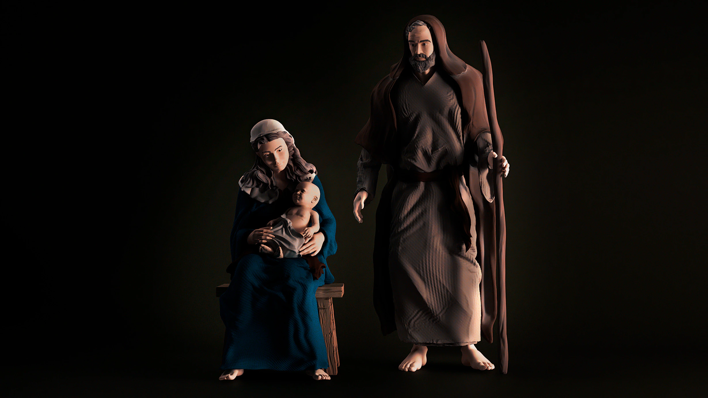 Maria y jose 3D Print Model .c4d .max .obj .3ds .fbx .stl .blend 