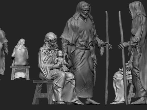 Maria y jose 3D 打印模型