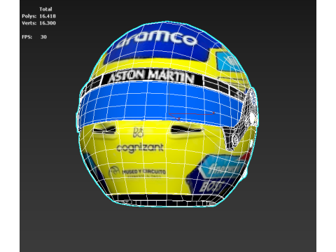 Helmet Fernando Alonso 2024 Model 3D