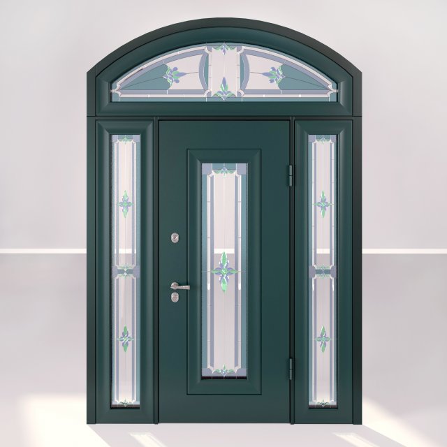 archedsteeldoorwithstainedglass Modelo 3D .c4d .max .obj .3ds .fbx .stl .blend 