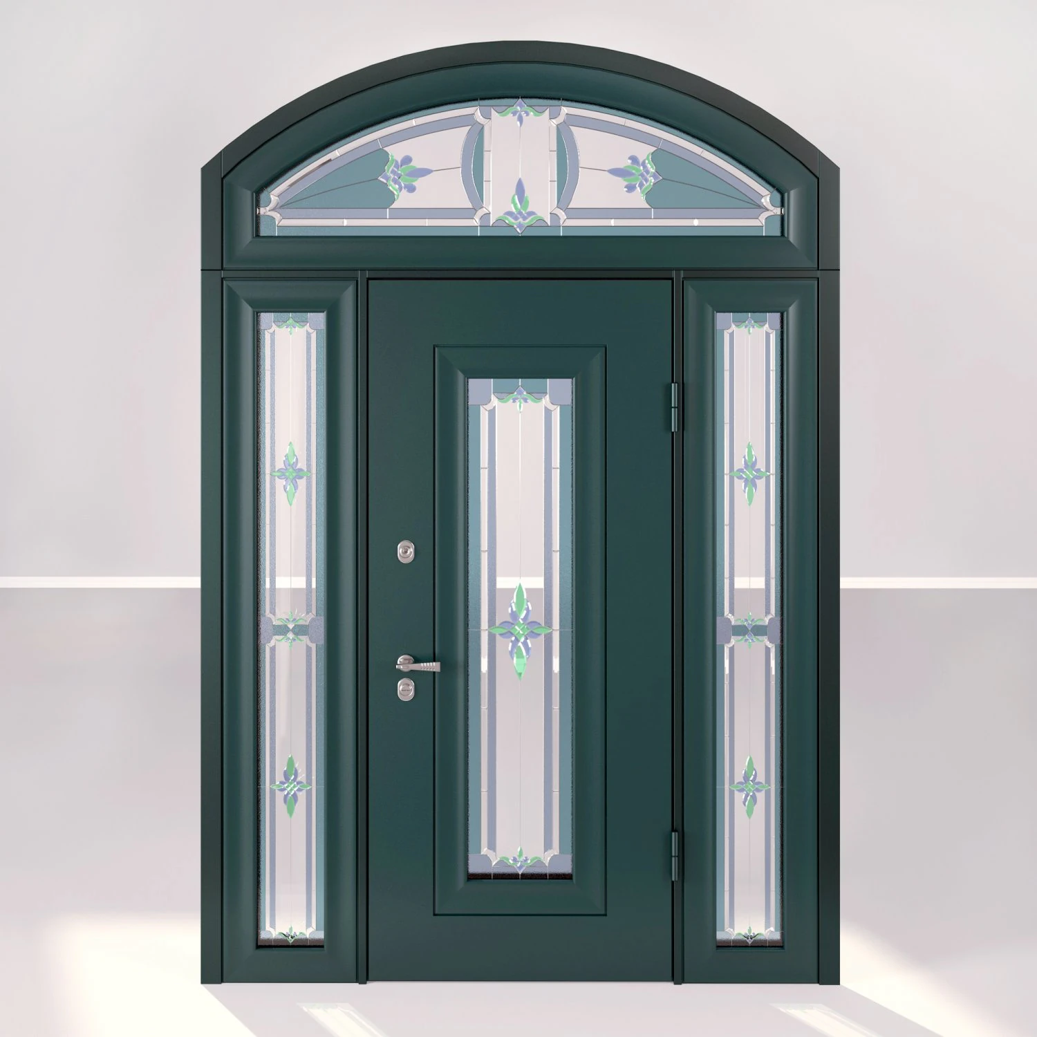 archedsteeldoorwithstainedglass 3D Model .c4d .max .obj .3ds .fbx .stl .blend 