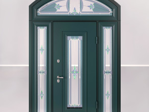 archedsteeldoorwithstainedglass Modelo 3D