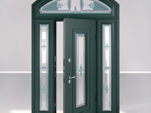 archedsteeldoorwithstainedglass Modelo 3D