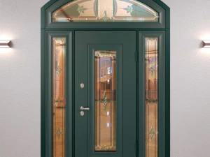 archedsteeldoorwithstainedglass 3D Model