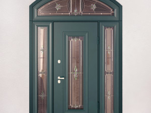 archedsteeldoorwithstainedglass Modelo 3D