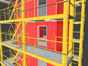 training container storey facilities 3D Model