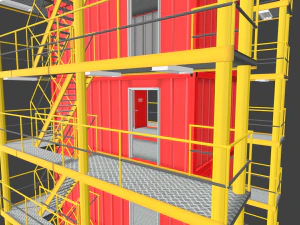 training container storey facilities 3D Model