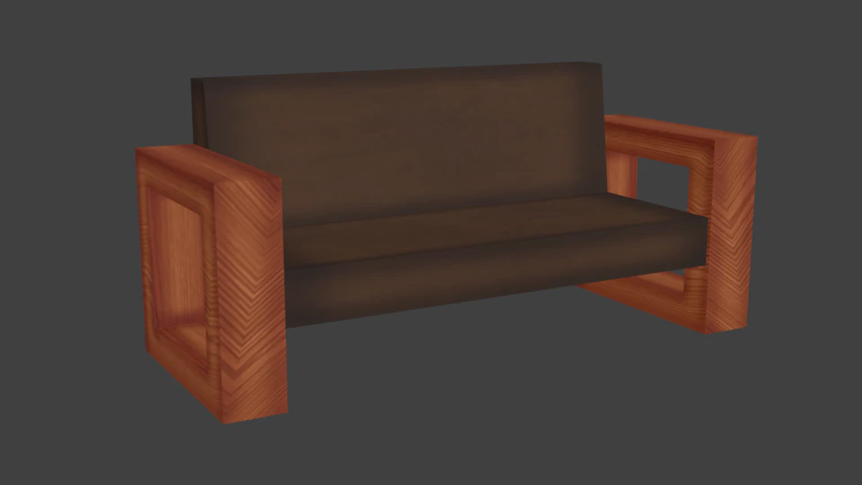 couch - double 3D Model .c4d .max .obj .3ds .fbx .stl .blend 