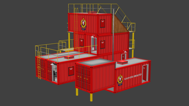 flash over simulator 3D Модель .c4d .max .obj .3ds .fbx .stl .blend 