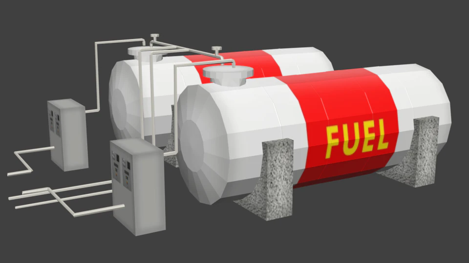 fuel tank 3D Model .c4d .max .obj .3ds .fbx .stl .blend 