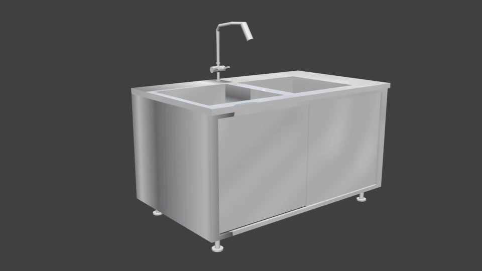 kitchen sink 3D Model .c4d .max .obj .3ds .fbx .stl .blend 