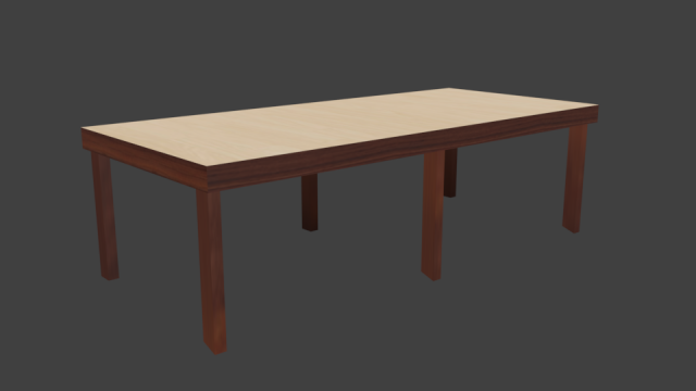 wooden table 3D Model .c4d .max .obj .3ds .fbx .stl .blend 