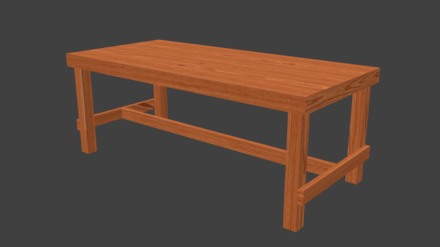 work table wooden table Modèle 3D .c4d .max .obj .3ds .fbx .stl .blend 