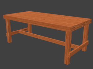 work table wooden table Modelo 3D