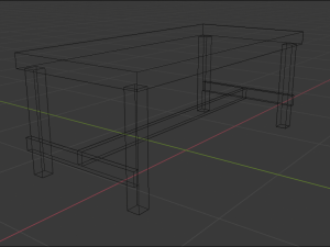 work table wooden table Modèle 3D