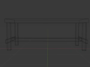 work table wooden table 3D Model