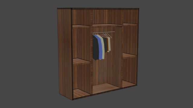 wooden closet 3D 모델 .c4d .max .obj .3ds .fbx .stl .blend 