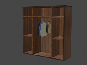wooden closet 3D 모델