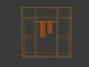 wooden closet 3D Model