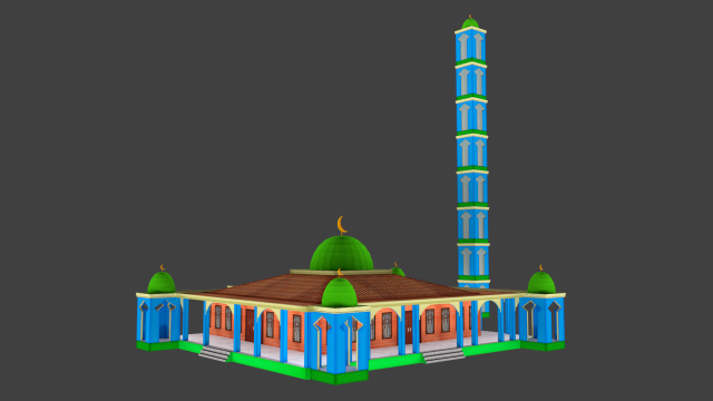 mosque Model 3D .c4d .max .obj .3ds .fbx .stl .blend 